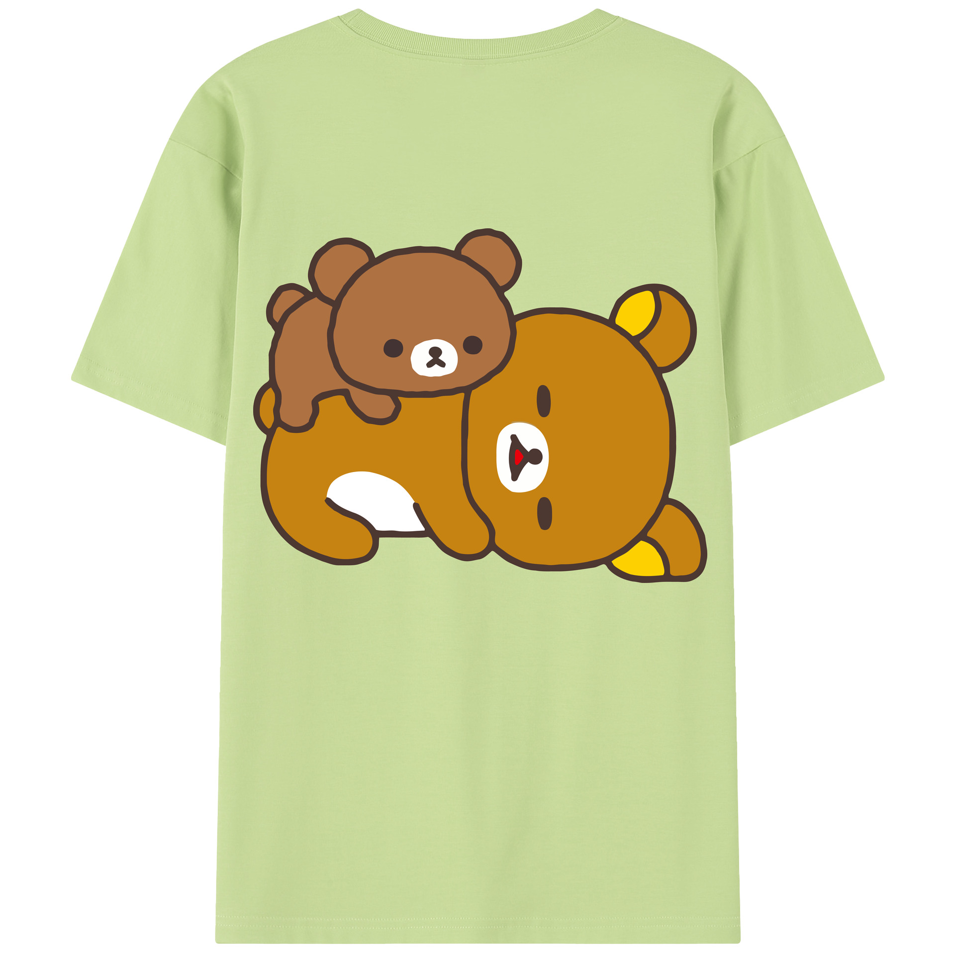 （画像用） リラックマ リラックマ キイロイトリ Rilakkuma Korilakkuma Kiiroitori 綿100％半袖Tシャツ（背面プリント）